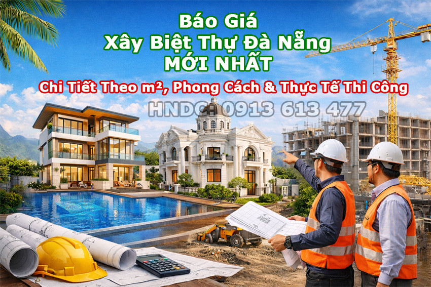 Báo Giá Xây Biệt Thự Đà Nẵng 2026 – Chi Tiết Theo m², Phong Cách & Thực Tế Thi Công