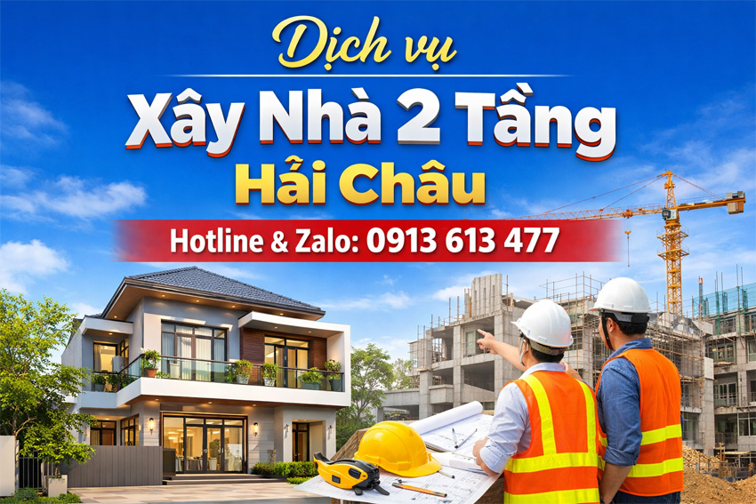 Xây Nhà 2 Tầng Hải Châu – Giải Pháp Tối Ưu Diện Tích Trung Tâm Đà Nẵng